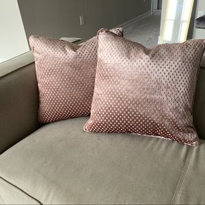 Two Pink Velvety Pillows